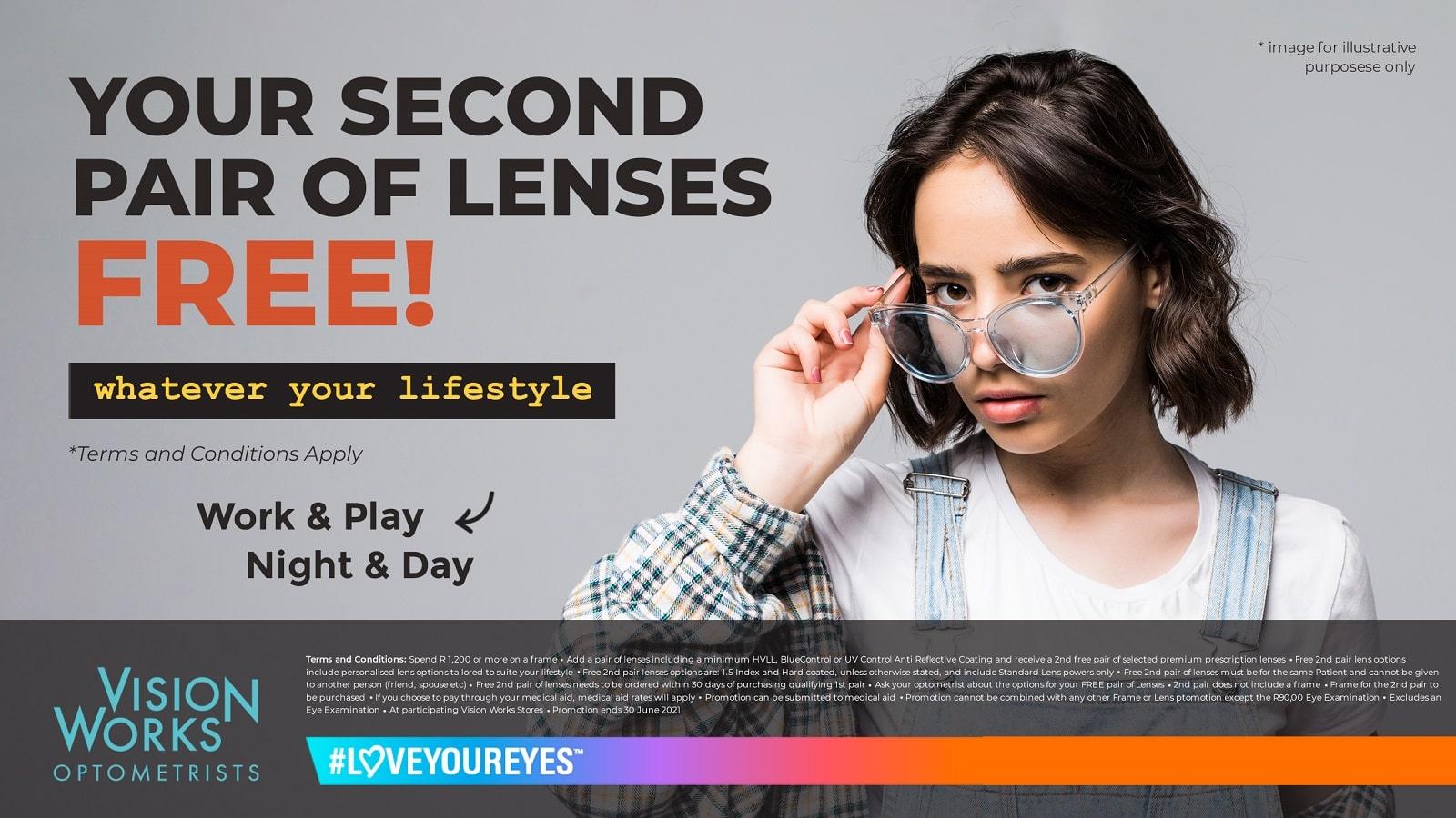 Free Second Pair of Lenses - Banner - 1600